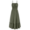 thumbnail image 1 of Vestido de verano para mujer GRACE KARIN, maxi verde oliva, talla L, 1 of 8