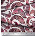 thumbnail image 2 of Soimoi Silk Fabric Floral & Leopard Animal Skin Decor Fabric Printed Yard 42 Inch Wide, 2 of 3
