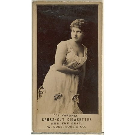Card Number 591 Varonia from the Actors and Actresses series (N145-3) issued by Duke Sons & Co to promote Cross Cut Cigarettes Poster Print (18 x 24)