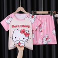 thumbnail image 1 of Pijama de Anime Kawaii Sanrioed My Melody Cinnamoroll Hellokittys para niños, traje de verano, ropa de casa de manga corta con dibujos animados bonitos, 1 of 4