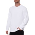 thumbnail image 4 of INSPIRE CHIC Men's Long Sleeve T-Shirt Crew Neck Solid Color Relaxed Fit Casual Tee 2XL White, 4 of 6