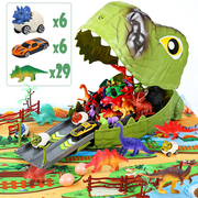 JoyStone Dinosaur Toys for Kids, 77PCS Dinosaur Carrier Track Toys, Realistic Dino Figures Set with… — $29.98 (33% off)
