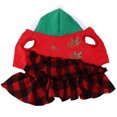 thumbnail image 1 of Vestido navideño para perros y gatos, cálido y ligero, de red a cuadros, para otoño e invierno, XXL, 1 of 14