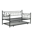 thumbnail image 5 of Newest Modern Metal Daybed with Pull Out Trundle Bed, Twin Size Frame, Black, 5 of 9