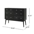 thumbnail image 4 of Noble House Starla 3-Piece Mid-Century Modern Particleboard Bedroom Set, Black, 4 of 13