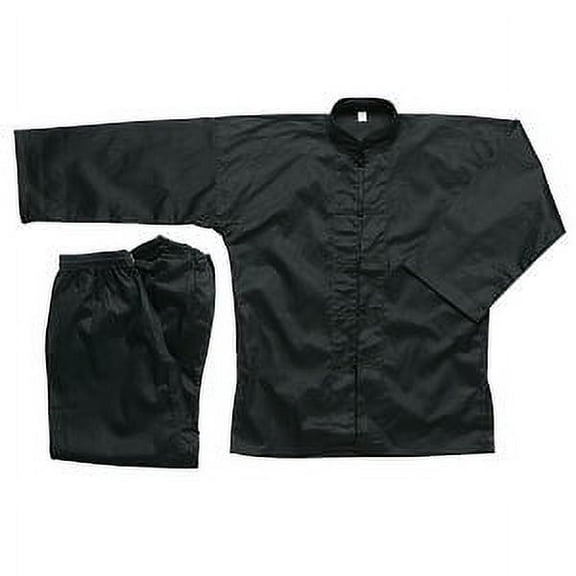 Traditional Kung Fu Uniform All Black – 100% Cotton - size 8 260 lbs 6’5″