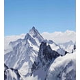 thumbnail image 3 of Winter Duvet Cover Set, Snowy Rocky Mountain Peaks Tops Scene High Lands Icy Frozen Swiss Outdoor Art, Decorative 3 Piece Bedding Set with 2 Pillow Shams, Queen Size, Blue and White, by Ambesonne, 3 of 3