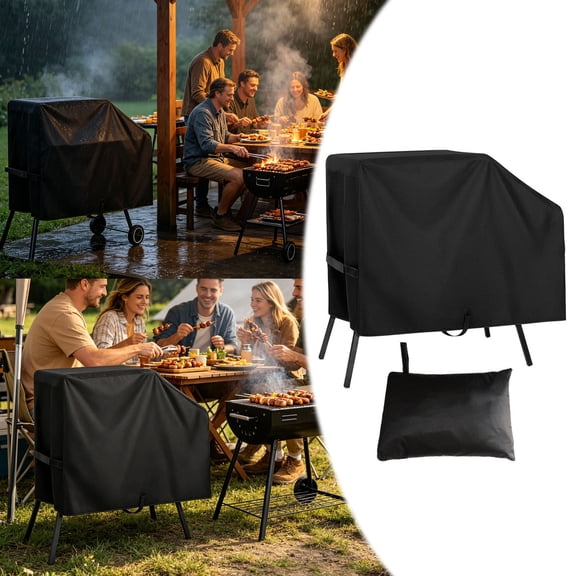 Outdoor Grill Cover, Heavy Duty Bbq Cover For Flat Grill, Weather Resistant Barbecue Cover With Storage Bag,102Cm