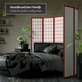 thumbnail image 3 of Red Lantern 6 ft. Tall Window Pane Shoji Screen - Rosewood - 5 Panels, 3 of 7