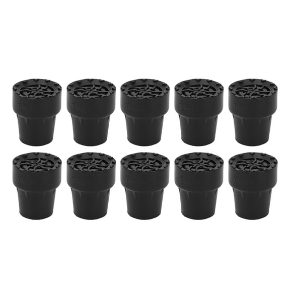 10 Pack Crutch Tips 19mm Walking Cane End Cap Foot Bottom Rubber Pads Feet Cover Thickened Heavy Duty Metal Inside Non-Slip Replacement For All Terrain Walker Stick Canes Crutches