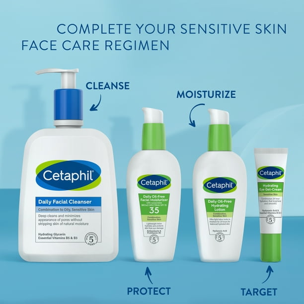 Cetaphil Daily Oil Free Face Moisturizer with For Dry Oily Combination Skin, 3oz - Walmart.com