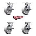 thumbnail image 2 of 6 Inch Heavy Duty Semi Steel Caster Set with Roller Bearings and Brakes SCC, 2 of 2