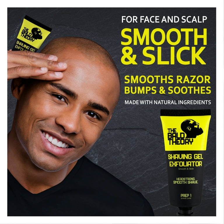The Bald Theory Shaving Gel Exfoliator, Premium Smooth & Slick Gel,  Hyaluronic Acid Intense Hydration, Soothing Organic Aloe Vera, Refreshing  with ...