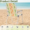 thumbnail image 5 of VibrantEcho Extra Wide Foldable Beach Chair Set of 2, Modern Minimalist Sturdy Steel Frame Supports 265 lbs/120 kg, Lightweight Portable Chair 8.4 lbs only,  (Green and Yellow), 5 of 7