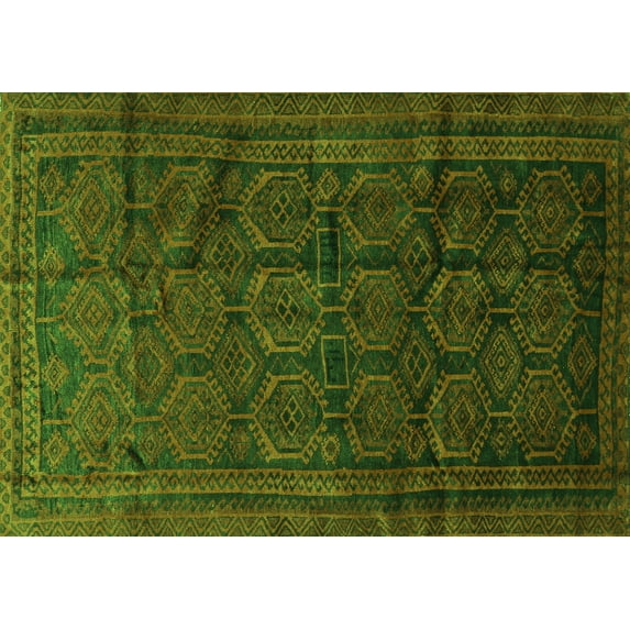 Ahgly Company Indoor Rectangle Persian Green Traditional Area Rugs, 6' x 9'