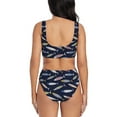 thumbnail image 3 of Kdxio Sardine Print Women's 2 Piece High Waisted Wrap Spaghetti Strap Summer Swimsuit Bikini Set-XX-Large, 3 of 7