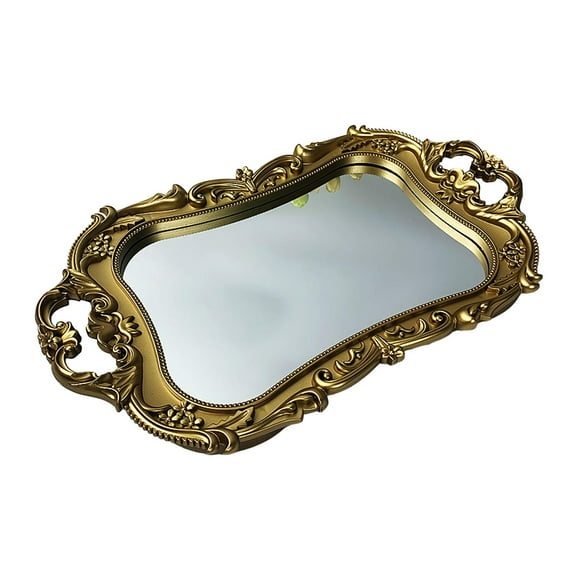 Decorative Mirror Tray Retro Style Bathroom Tray Mirror Serving Tray for Bedroom