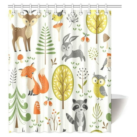 Mypop Summer Forest Pattern With Cute Woodland Animals Trees