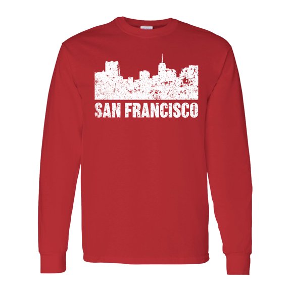 Inktastic San Francisco Skyline with Grunge Long Sleeve T-Shirt