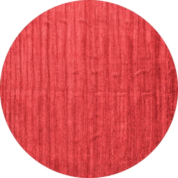 Ahgly Company Indoor Round Abstract Red Contemporary Area Rugs, 3' Round