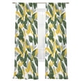thumbnail image 2 of Abstract Sheer Curtains 108 Inches Long 2 Panels Green Yellow Leaves Modern Art Light Filtering Semi Sheer Window Curtains Drapes for Bedroom Living Room 52"x108", 2 of 7