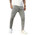 thumbnail image 2 of hirigin Men's Skinny Ripped Denim Pants, Mid Rise Tapered Leg Washed Distressed Stretch Jeans, 2 of 6