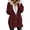 Wine, variant on Fesfesfes Women Flannel Coat Casual Coats Long Sleeve Solid Hoodies Cardigan Zipper Sweatshirts Blouse Hoodied Tops On Sale