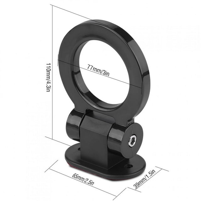 Car Modified Adhesive Traction Round Ring Towing Bars Trailer Hook Decoration Universal Strong Sticky ABS Plastic Non Destructive Installation 4 Colors Red Golden Silver Black