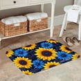 thumbnail image 2 of FJPT Non Slip Flannel Polyester Floor Mat With Sunflower And Blue Flower Pattern For Bathroom Kitchen Bedroom Decor 31.5x19.7 inch, 2 of 5