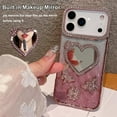 thumbnail image 2 of for iPhone Pro Max Bling Case, Shockproof Luxury Shiny Diamond 3D Butterfly Glitter Case Girls Woman Thin Soft Phone Cover Love Heart Makeup Mirror for iPhone Pro Max 6.9 inch, Silver, 2 of 9
