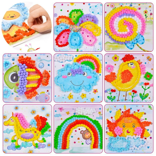 DIY Craft Kit Creative Pompom Educational Handmade Kit Craft Supplies for Kids