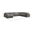 thumbnail image 3 of Meridian Furniture Cozy Gray Velvet Modular Sectional, 3 of 8