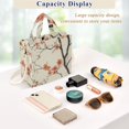 thumbnail image 5 of FORMRS Womens Corduroy Tote Bag Crossbody Shoulder Handbag with Pocket, Light Red Flowers, 5 of 7