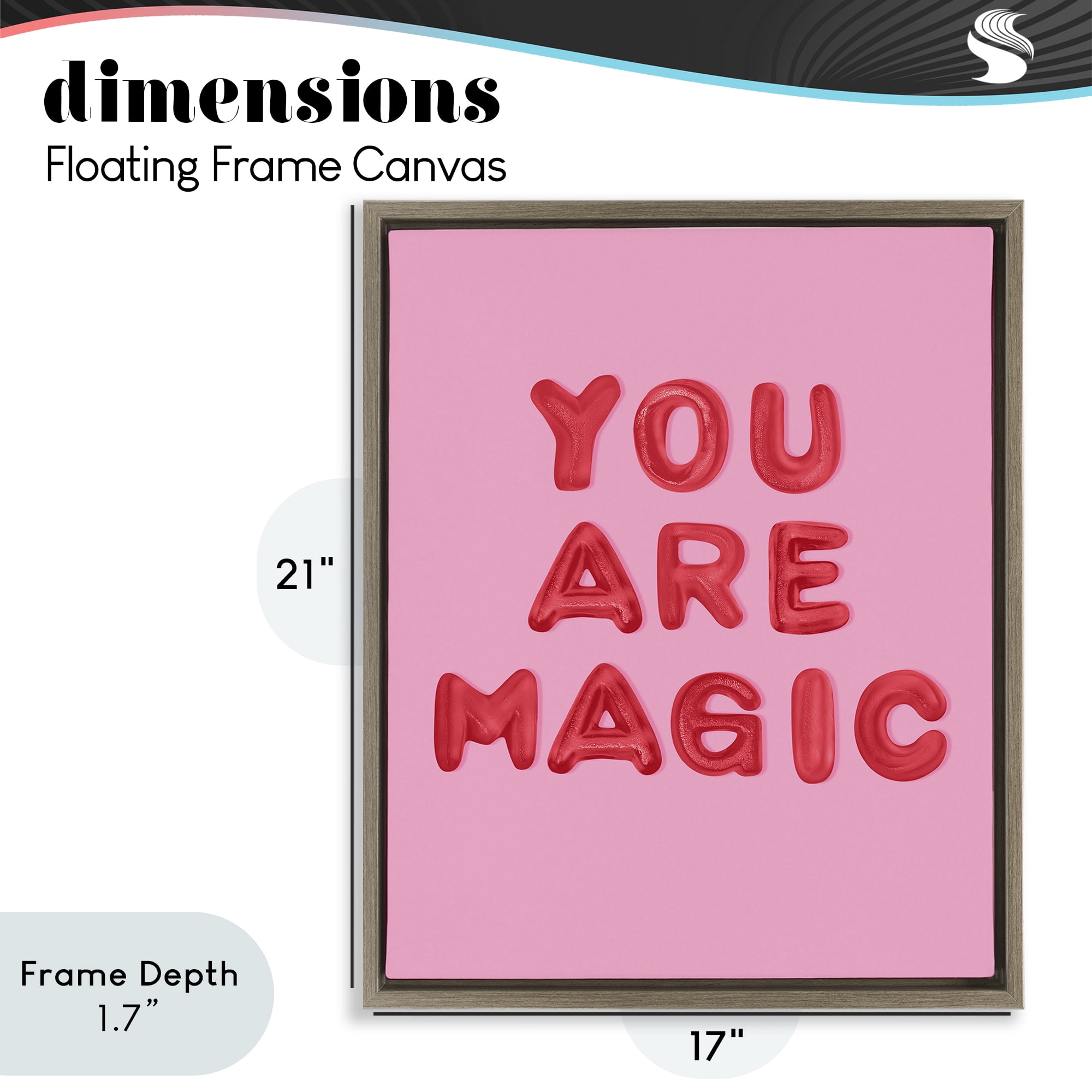 Stupell Industries You Are Magic Red & Pink Brown Framed Floater Canvas Wall Art, design by LISH Creative
