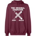 thumbnail image 2 of OXI Hoodie Sweatshirt - Original Computer Print, Basic Casual Hoodie for Men's and Women Fleece Hoodie Long Sleeve - Maroon Small, 2 of 3