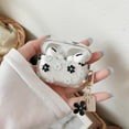 thumbnail image 4 of POZYIE Compatible with AirPods Pro Clear Case,Cute Cartoon Flower Pattern Design with Floral Keychain,Soft TPU Protective Shockproof Case for AirPod Pro for Girls Women,Black, 4 of 6
