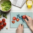 thumbnail image 3 of Flower Cutting Board, Uv Style Picture of Flower Floral Radiography Themed Illustration Modern Design, Decorative Tempered Glass Cutting and Serving Board, Small Size, Teal White, by Ambesonne, 3 of 5