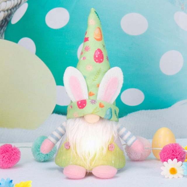 Fiudx Adorno de Gnomo de Pascua, Adorno de Duende de La Suerte, Diseño Artesanal de Algodón, Decoración Navideña para El Hogar, Mesa Dulce con Chimenea, Acogedor Ambiente Primaveral, 25 X 16 X 13 Cm