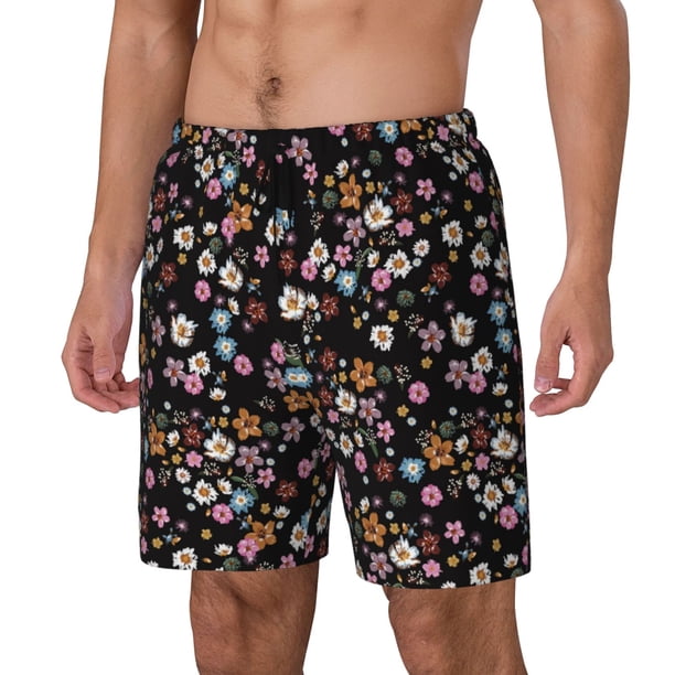 Balery Daisies Flowers Bañador para hombre, shorts de playa de secado rápido con entrepierna y forro de compresión-Small