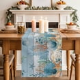 thumbnail image 2 of Table Runner - 72 Inch Long, Blue Coastal Kitchen Dining Table Runner Dresser Scarves, Summer Beach Starfish Shell Coral Nautical Farmhouse Decor for Coffee Tables Wedding Party Banquet, 2 of 8
