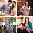 thumbnail image 4 of Pioneer Flower Floral Print Pattern Apron-Garden Aprons for Women with Pockets-Cotton Linen Waterproof Kitchen Cooking Gardening Aprons Adjustable for Kitchen,Cooking,BBQ and Salon 33x27 Inch, 4 of 7