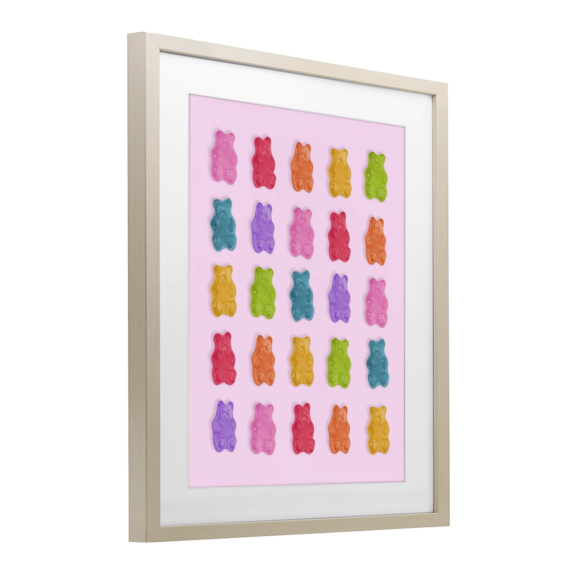 Stupell Industries Pastel Gummies on Pink Birch Framed Print Under Glass, design by LISH Creative