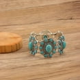 thumbnail image 3 of A Natural Turquoise Boho Elastic Bracelet For Women, 3 of 6