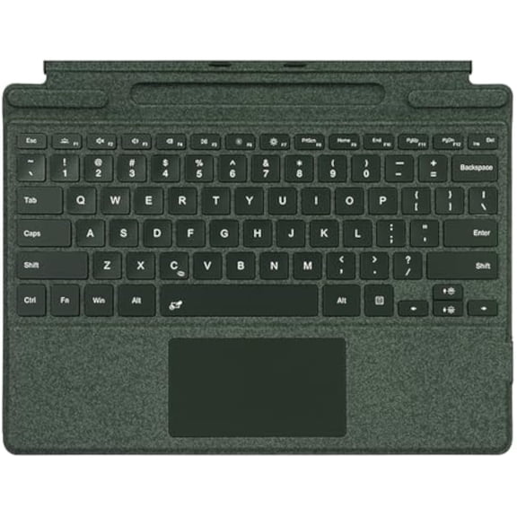 Slim Wireless Bluetooth Type Cover Keyboard with Backlight, Touchpad and Pencil Holder for Surface Pro X, 8, 9, 10, 11, 12th Business Edition,Dark Green