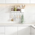 thumbnail image 2 of Pegboard Wall Organizer With Drain Basket And Hooks For Kitchen Storage Rack Set 30 cm x 30 cm No Punch Adhesive Mount, 2 of 6