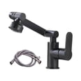 thumbnail image 3 of Grifo de baño universal giratorio de 360 ​​grados, mezclador monomando para lavabo. Negro con Pipa, 3 of 9