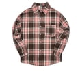 thumbnail image 6 of ClodeEU Women's Collared Button Down Long Sleeve Plaid Shirt,Casual Shacket with Chest Pocket ,Women's Plus L, 6 of 6