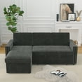 thumbnail image 3 of 85'' Sofa Bed, 3 Seater Sleeper Sofa with Pull Out Couch, Daybed with Liftable Storage Chaise for Living Room, Dark Grey, 3 of 9