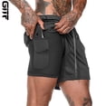 thumbnail image 2 of ¡Novedad de 2020! Pantalones cortos para correr para hombre, pantalones cortos deportivos 2 en 1 para hombre, pantalones cortos deportivos de secado rápido de dos pisos para hombre, pantalones cortos para correr y gimnasio Tan Jianjun unisex, 2 of 2