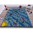 thumbnail image 2 of Ladole Rugs Colorful Blue Universe Space Planets Rug Mat Carpet for Kids Children Baby Little Girl Boy Bed room Small Large Long Non Slip Skid Size 3x5. 4x6, 5 x 8, 7 x 10, 9 by 12, 11 feet ft, 2 of 4